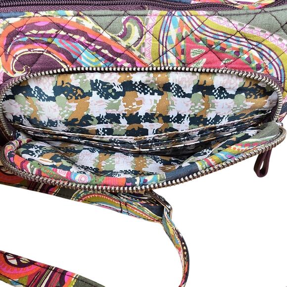 Vera Bradley Crossbody Bag Zip and Pockets 9x7x2
Green Pink Purple Paisley - Picture 4 of 7
